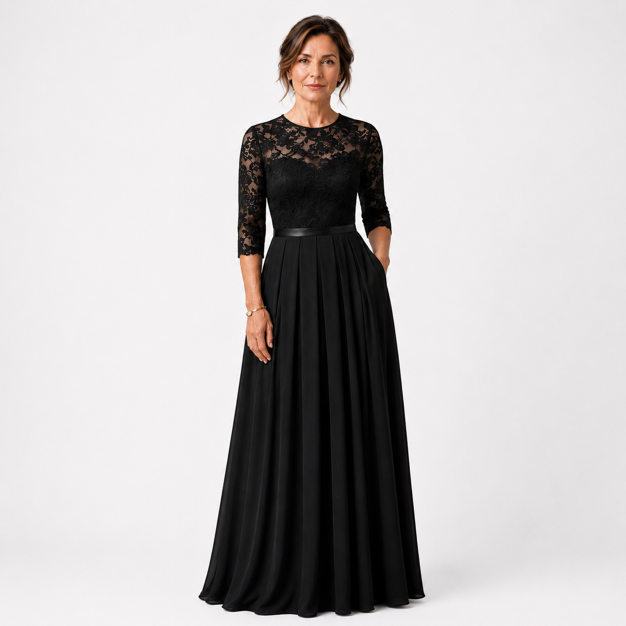 Robe élégante taille marquée femme