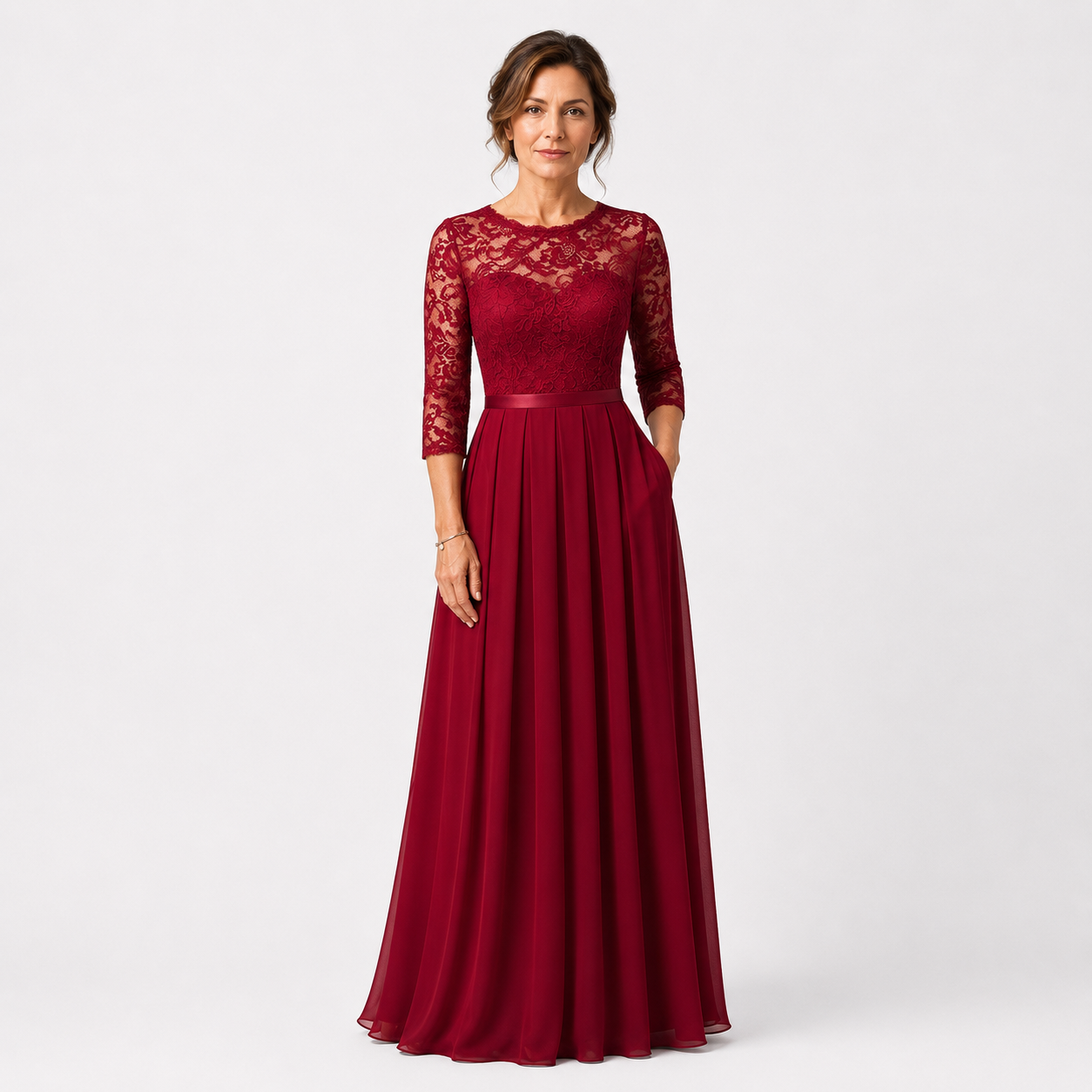 Robe élégante taille marquée femme