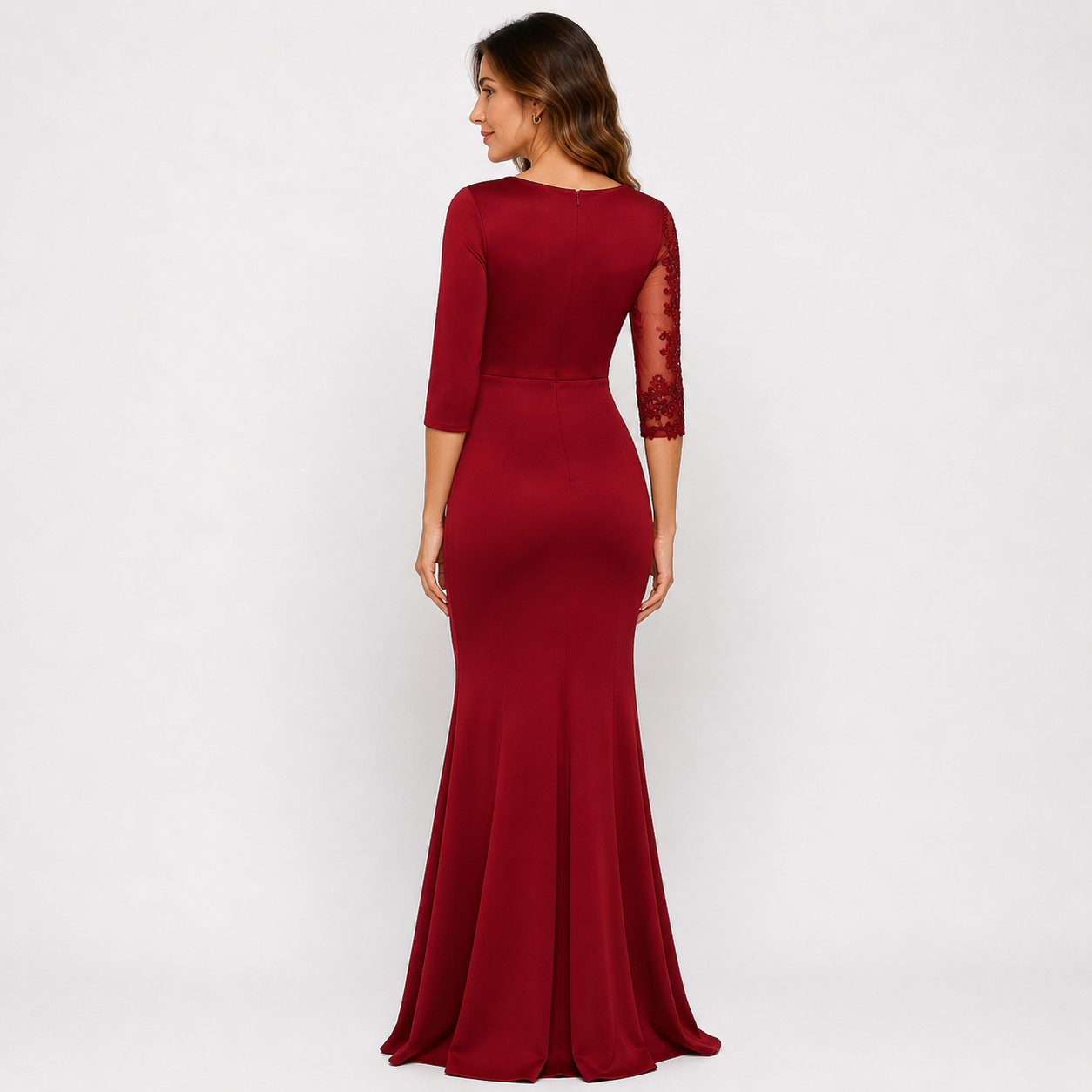 Robe de soirée col bijou femme
