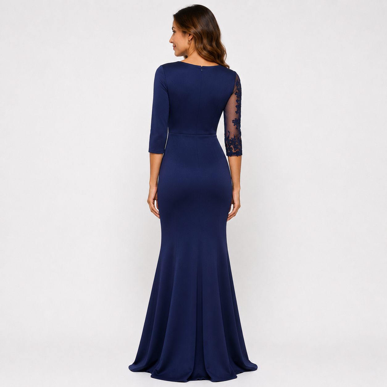 Robe de soirée col bijou femme
