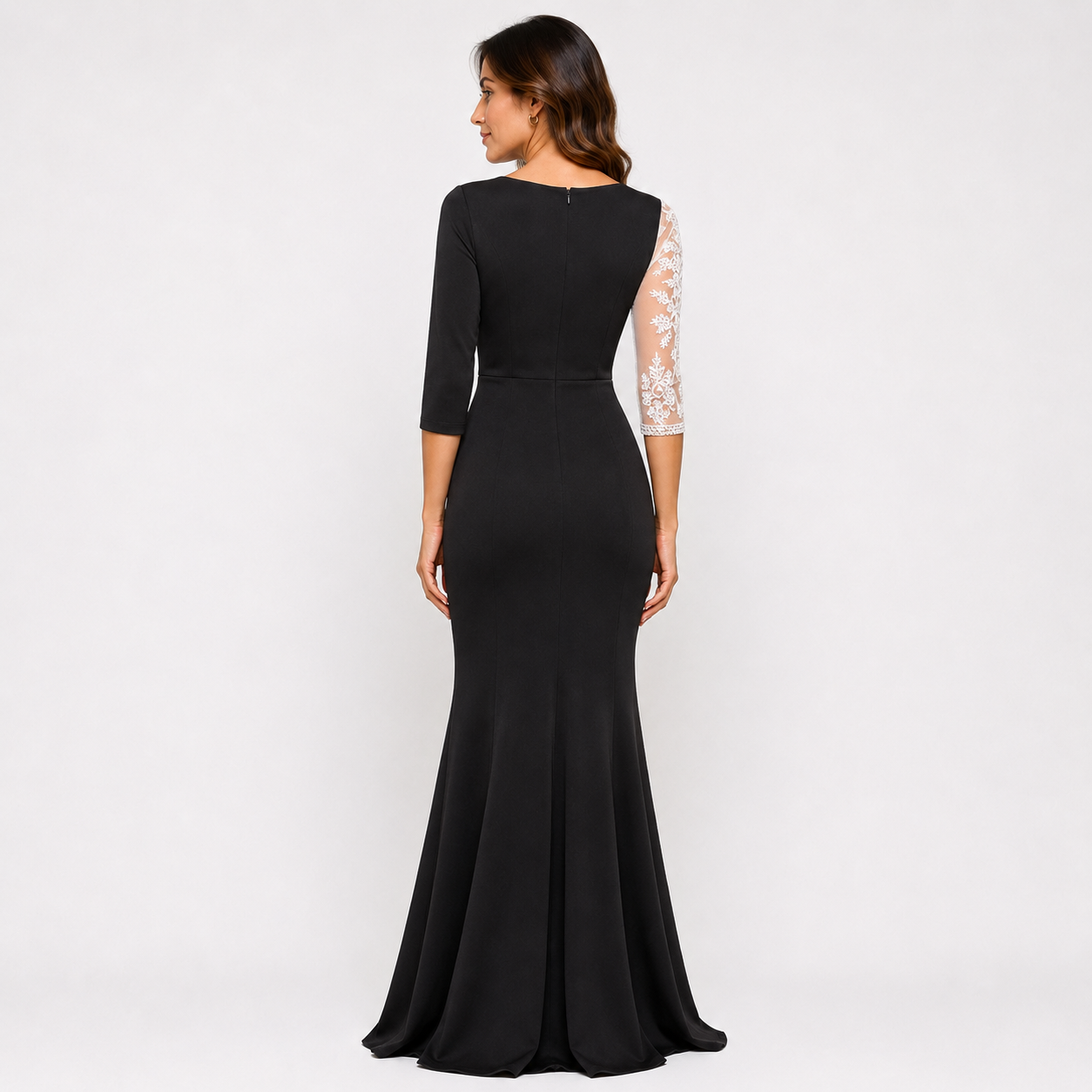 Robe de soirée col bijou femme