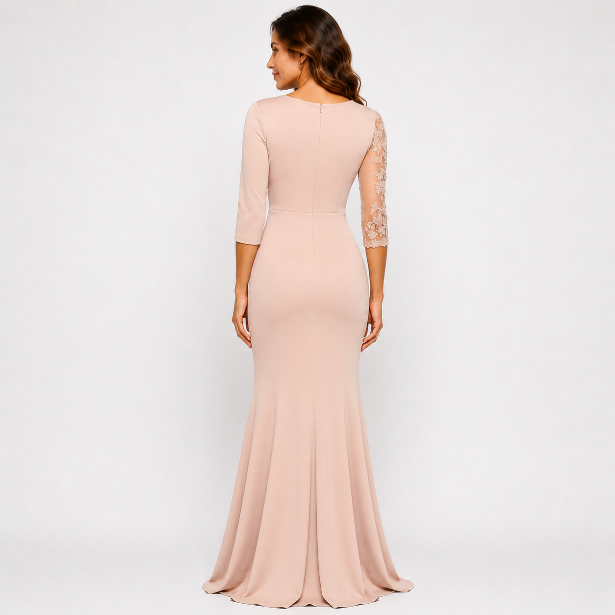 Robe de soirée col bijou femme