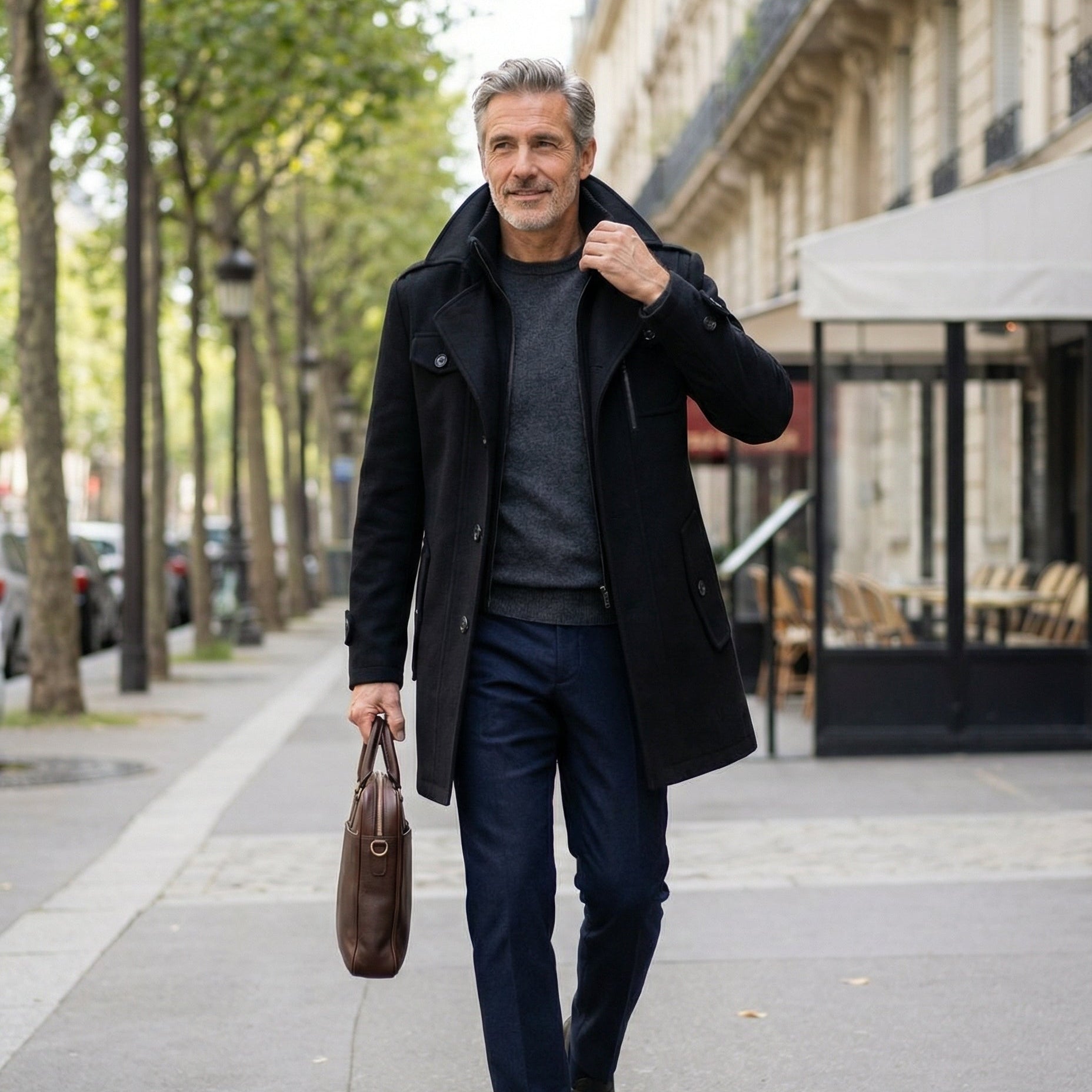 Manteau classique à double couche