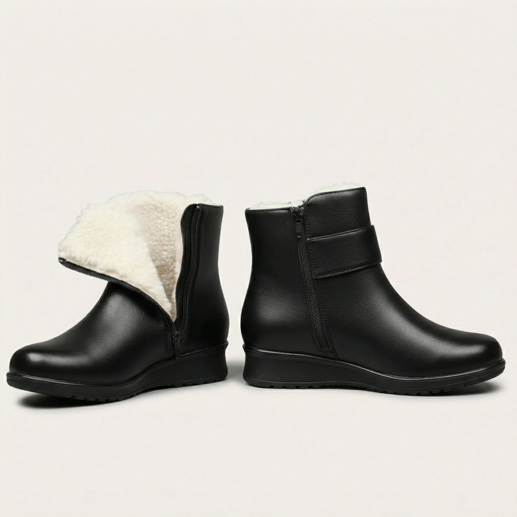 Bottines cuir doublure chaude femme