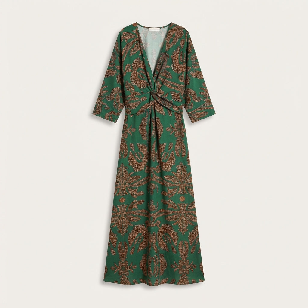 Robe fluide taille nouée femme
