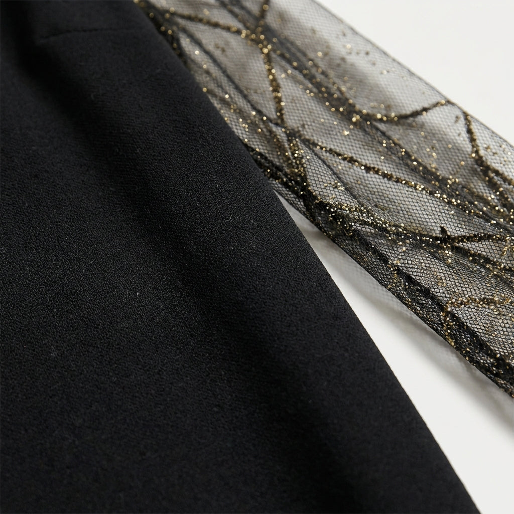 Robe de soirée manches longues transparentes