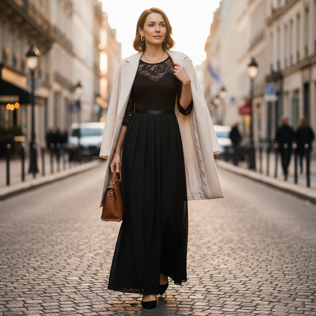 Robe élégante taille marquée femme